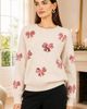 Yumi Yumi Relaxed Knit Sequin Bow Jumper - 5