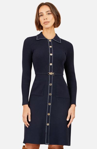 Yumi Yumi Rib Knit Skater Shirt Dress