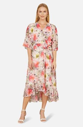 Yumi Yumi Ruffle-Hem Wrap Midi Dress