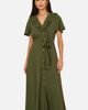 Yumi Yumi Ruffle Collar Midi Shirt Dress - 1