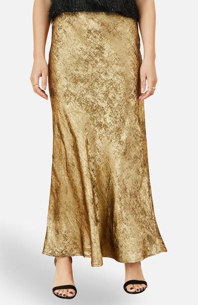 Yumi Yumi Satin Mid Rise Midi Skirt