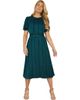 Yumi Yumi Satin Pleated Stripe Midi Dress - 1