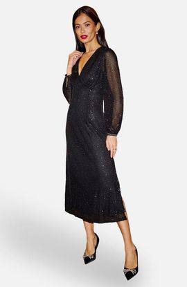 Yumi Yumi Sequin Long Sleeve Midi Dress
