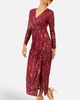 Yumi Yumi Sequin Midi Long Sleeve Wrap Dress - 2