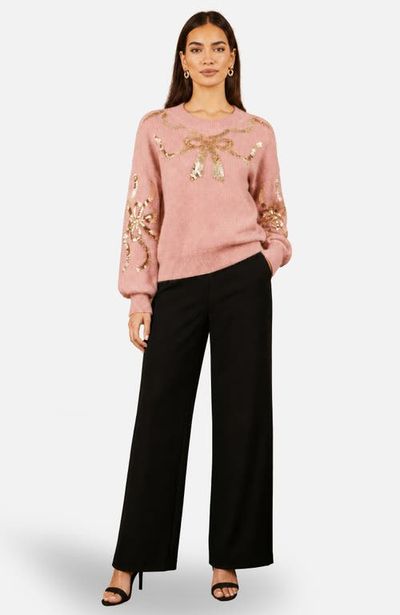 Yumi Yumi Sequinned Bow Neckline Jumper