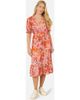 Yumi Yumi Short Sleeve V-Neck Printed Midi Dress - 1