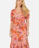 Yumi Yumi Short Sleeve V-Neck Printed Midi Dress - 3