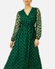 Yumi Yumi Spot Mesh Wrap Midi Skater Dress - 2