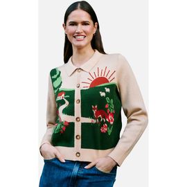 Yumi Yumi Sunrise Fox Collared Cardigan