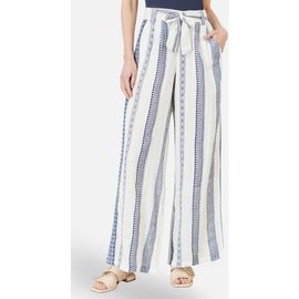 Yumi Yumi Tie Belt Linen Mix Cropped Trousers
