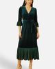Yumi Yumi Velvet Midi Pleat Detail Wrap Dress - 1
