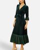 Yumi Yumi Velvet Midi Pleat Detail Wrap Dress - 3