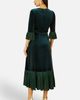 Yumi Yumi Velvet Midi Pleat Detail Wrap Dress - 5