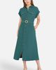 Yumi Yumi Viscose Linen Look Midi Shirt Dress - 2