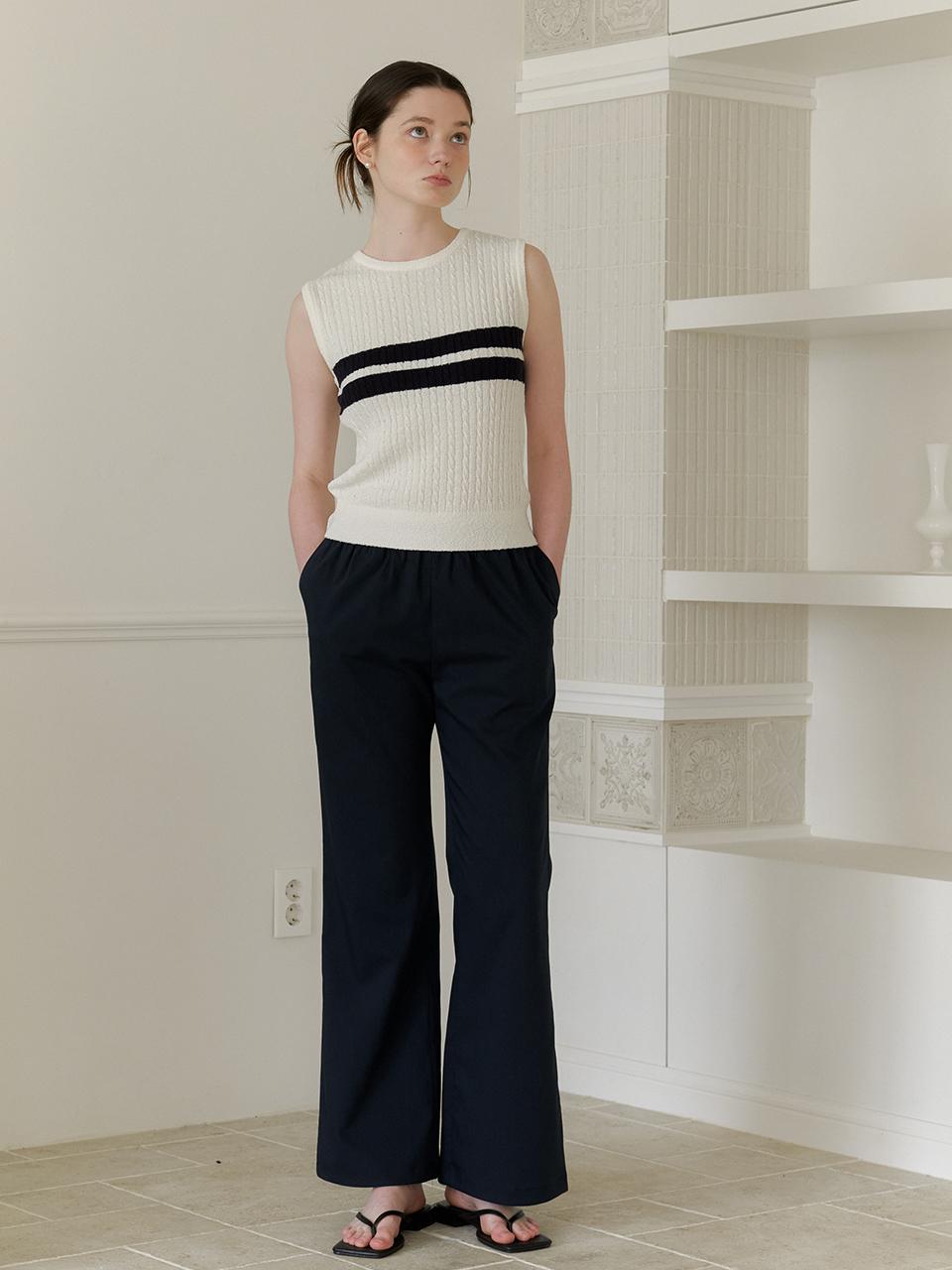 YUPPE Basic Banding Pants_Navy