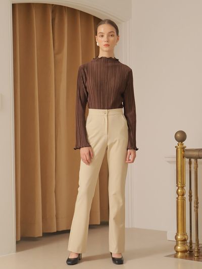 YUPPE Bell Bottom Pants_Beige