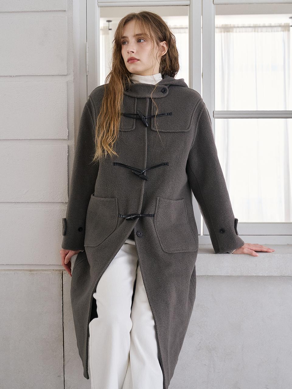 YUPPE BOUCLE DUFFLE COAT_KHAKI