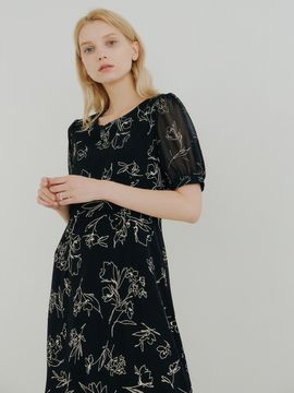 YUPPE Puff Line Dress (Black)