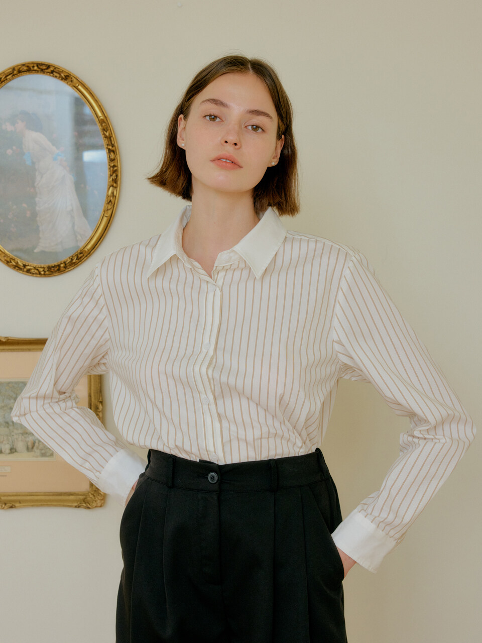 YUPPE Stripe Color Shirt_Beige