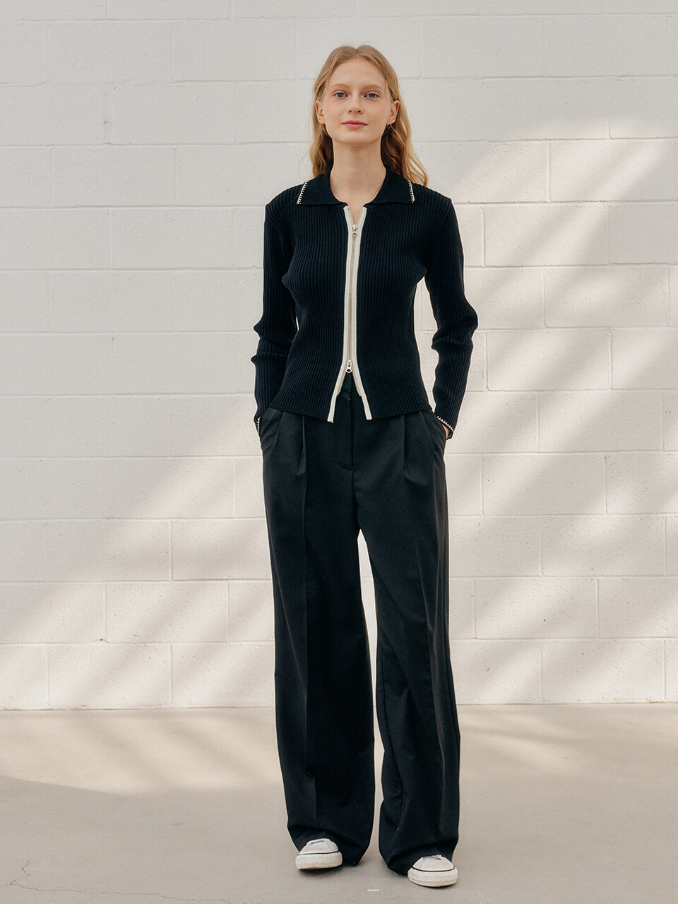 YUPPE Tucked Line Pants _Black