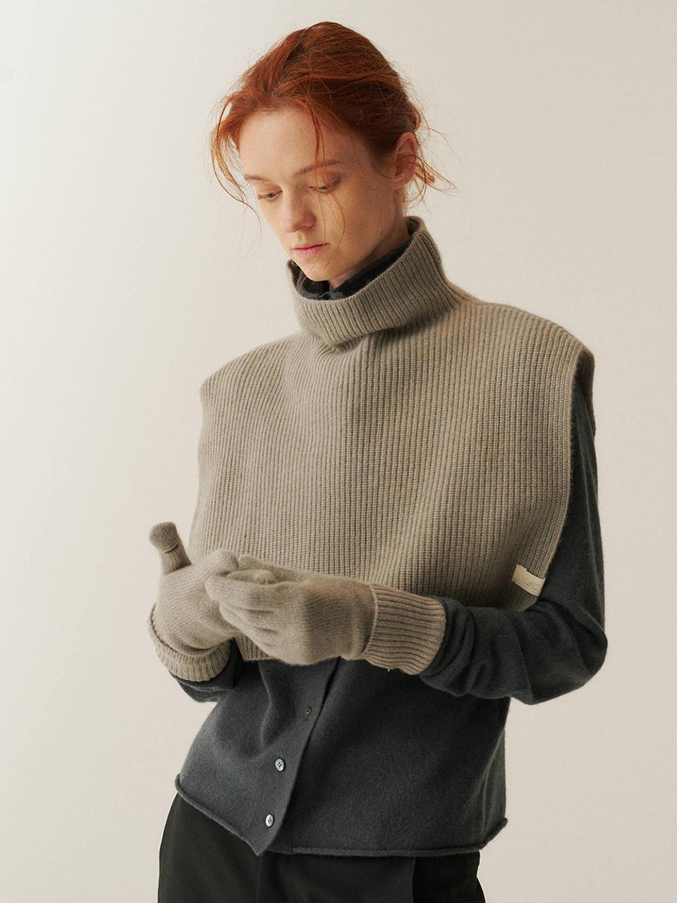 YURT CASHMERE TURTLENECK WARMER_2color [YA404]