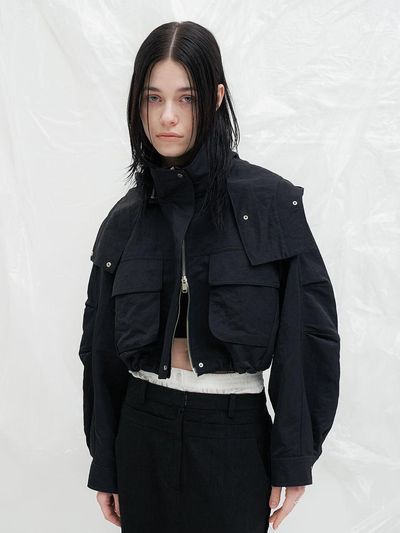 YUTHENTIC Hoodie Nylon Jumper_Black