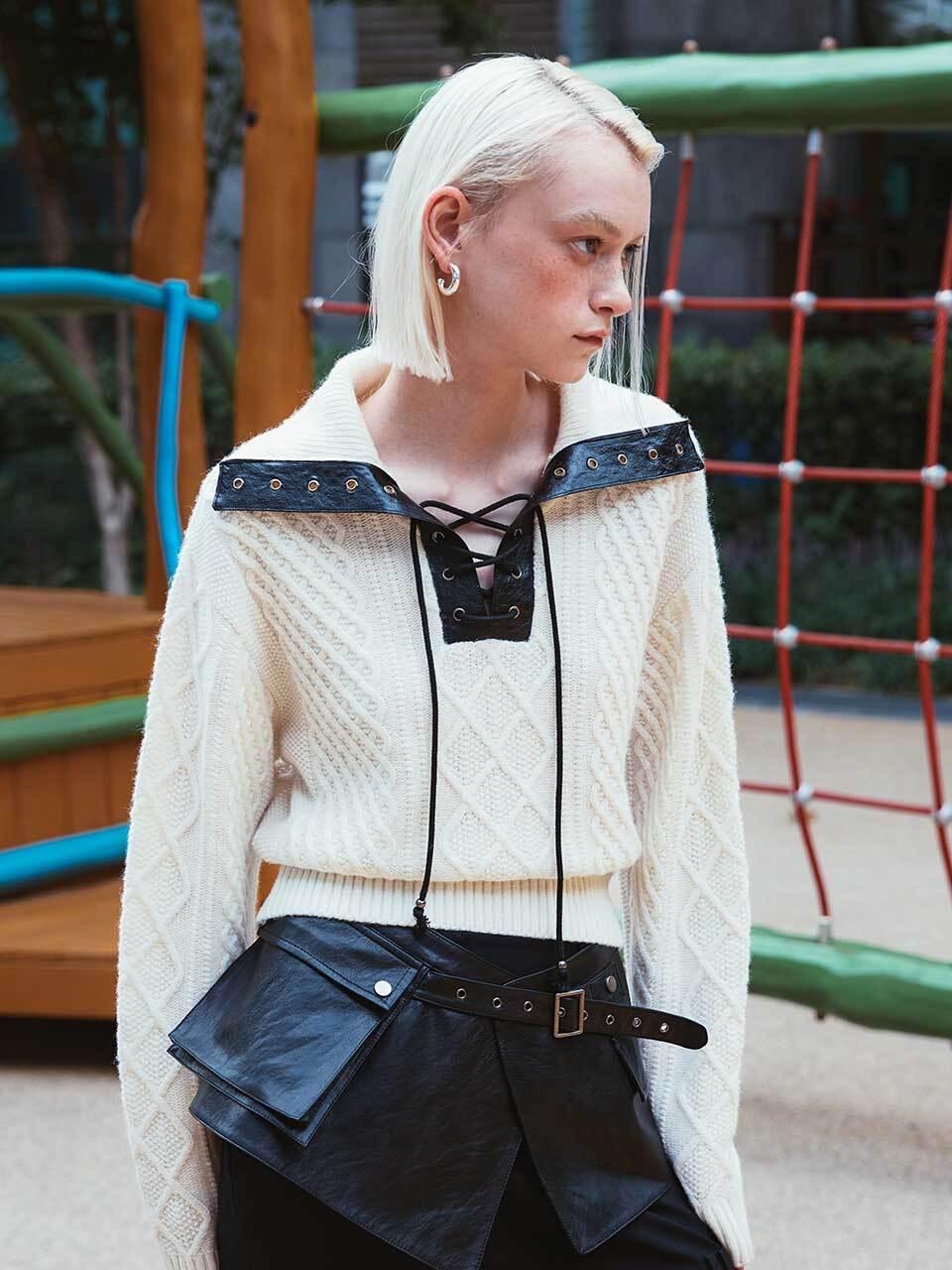 YUTHENTIC Multi-cable knit pull-over AK4WP84403