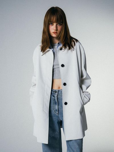 YUTHENTIC Yuthentic Faux Leather Coat Jacket White