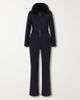 YVES SALOMON Belted shearling-trimmed stretch-shell ski suit - 1