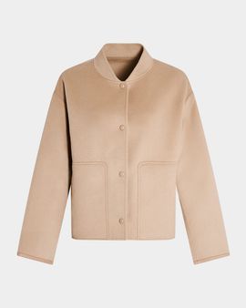 Yves Salomon Double-Face Cashmere Varsity Jacket