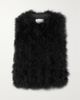 YVES SALOMON Feather-embellished silk-satin vest - 1