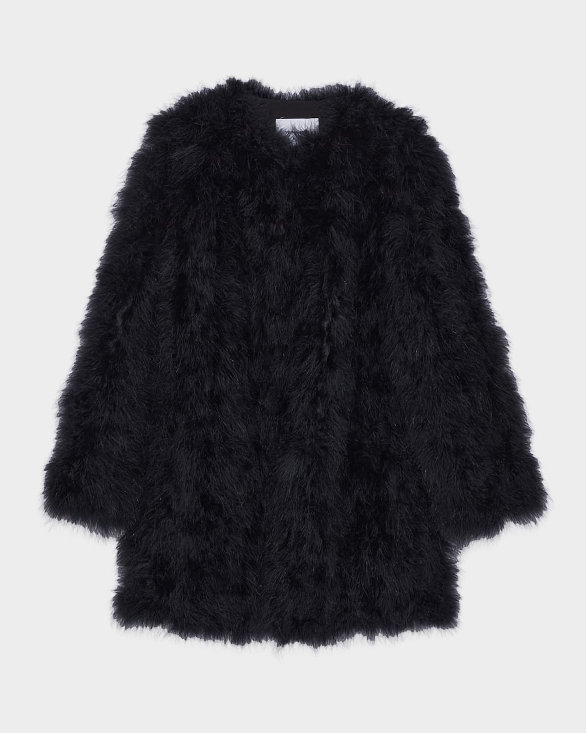 Yves Salomon Feathered Shawl-Collar Coat