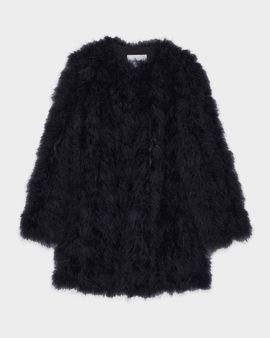 Yves Salomon Feathered Shawl-Collar Coat