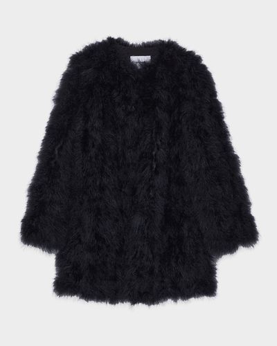 Yves Salomon Feathered Shawl-Collar Coat