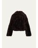 Yves Salomon Goat Fur Short Coat - 1