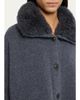 Yves Salomon Goat Shearling Collar Oversized Wool Knit Coat - 5