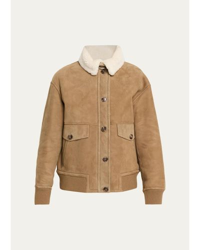 Yves Salomon Lamb Shearling Aviator Jacket