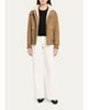 Yves Salomon Lamb Shearling Aviator Jacket - 2