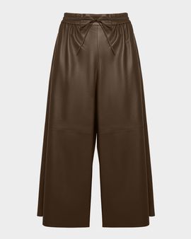 Yves Salomon Lambskin Leather Culotte Pants