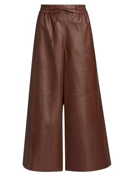 Yves Salomon Women's Leather Wide-Leg Culottes