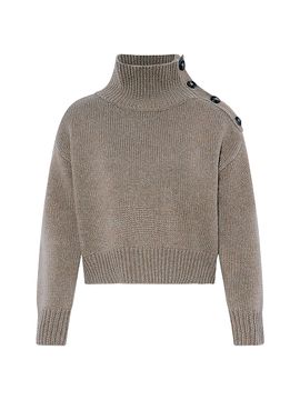 Yves Salomon Women's Wool-Cashmere Crop Turtleneck Sweater