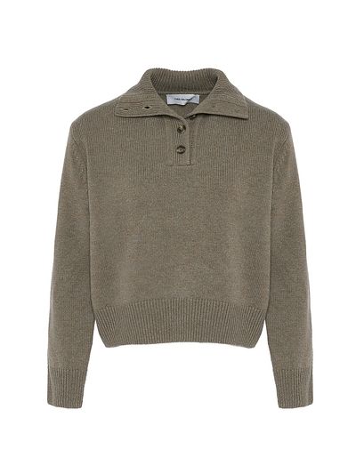 Yves Salomon Women's Wool-Cashmere Stand-Collar Sweater