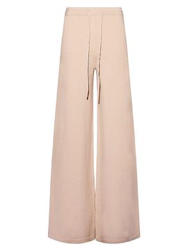 Yves Salomon Women's Wool Drawstring Wide-Leg Pants