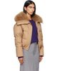 Yves Salomon Yves Salomon Beige Waterproof Technical Lambswool Trim Short Down Jacket - 2