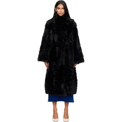 Yves Salomon Yves Salomon Black Belted Shearling Coat