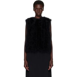 Yves Salomon Yves Salomon Black Cropped Feather Gilet Vest