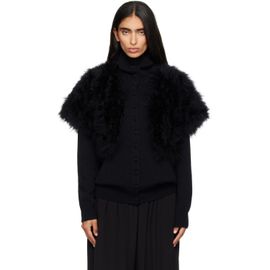 Yves Salomon Yves Salomon Black Feather Cape Jacket