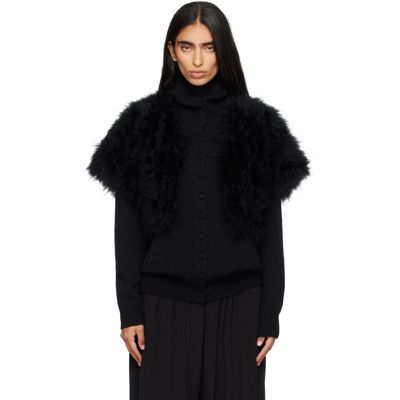 Yves Salomon Yves Salomon Black Feather Cape Jacket