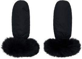 Yves Salomon Yves Salomon Black Fox Fur & Down Mittens