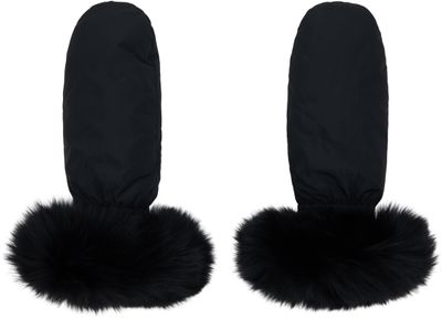 Yves Salomon Yves Salomon Black Fox Fur & Down Mittens